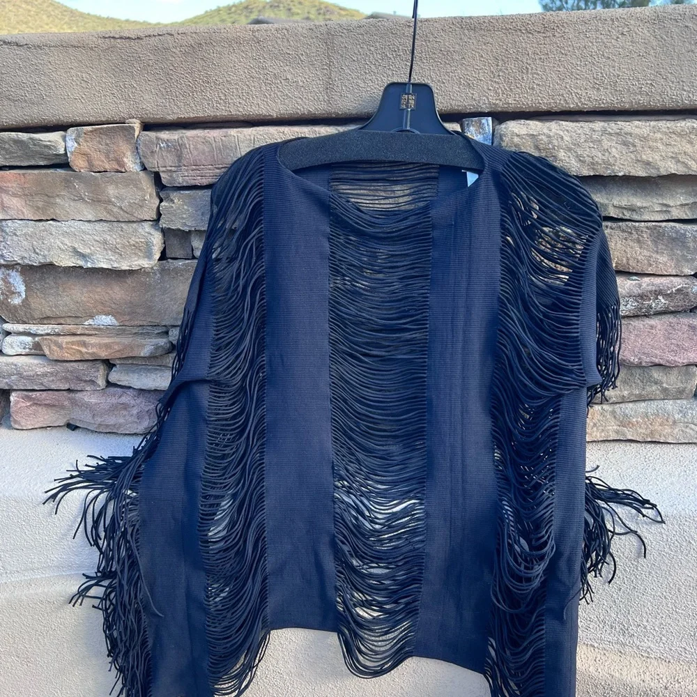 PilyQ Haute Summer black Poncho bathing suit cover up one size - Picture 5 of 15